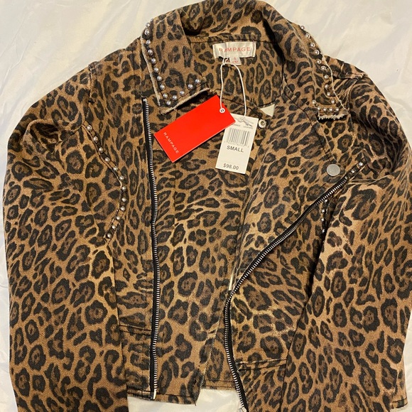 Rampage Jackets & Coats Rampage Womens Motoinspired Leopard Print